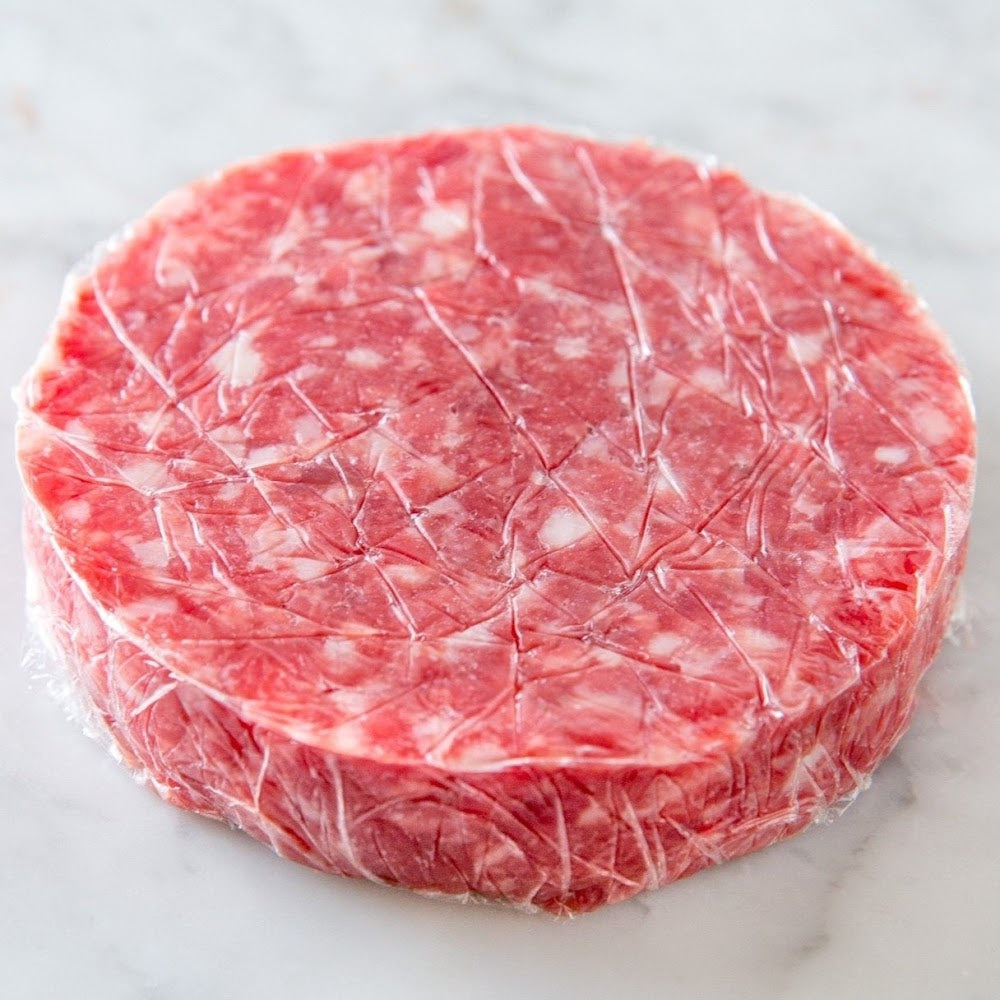 
            
                Load image into Gallery viewer, Patty made of local grass-fed beef from Autumn’s Harvest in Romulus, New York. Hand delivered to your door from a Mom and Mom butcher shop, Butcher Girls.
            
        