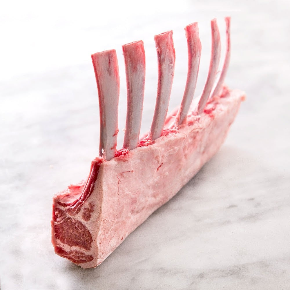 Frenched 8-bone racks of lamb from Sir William Angus in Craryville, New York. Hand delivered to you from a Mom and Mom butcher shop, Butcher Girls.